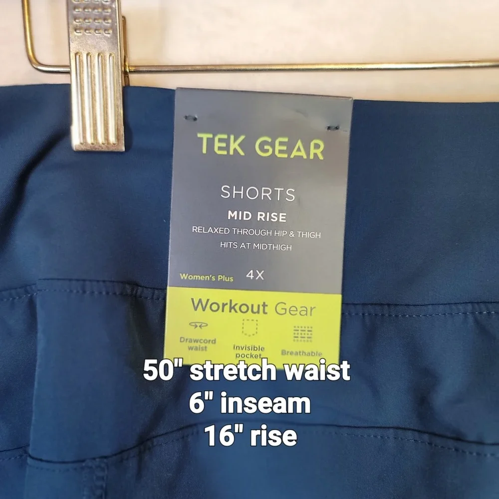 Athleisure Turquoise Shorts Teal‎ Activewear Workout Relaxed Fit Size 4X Vaca